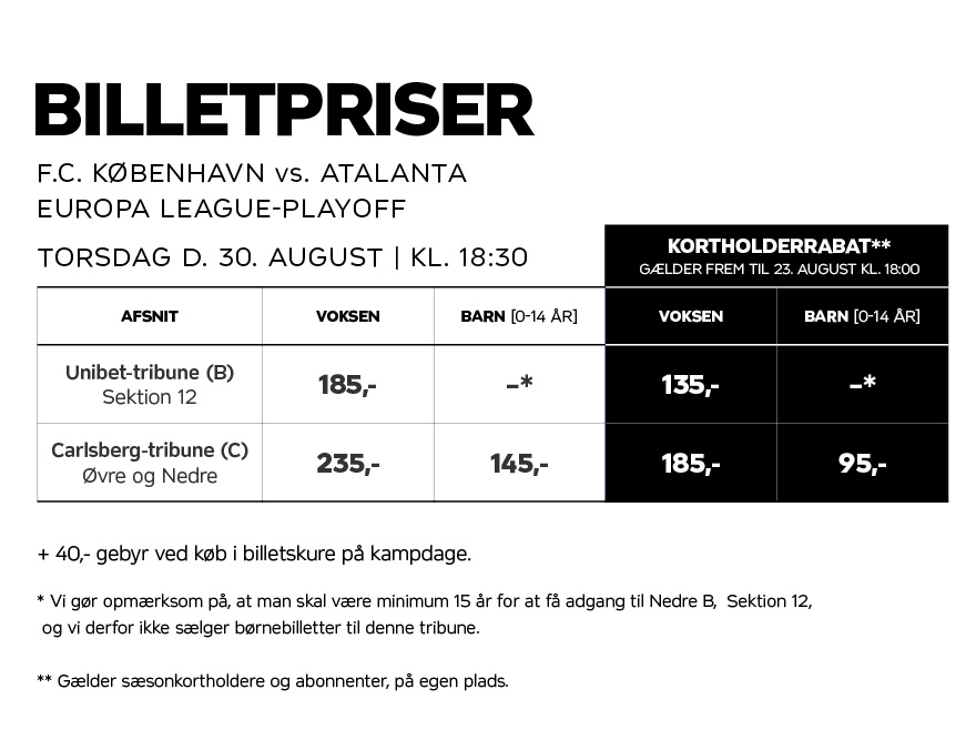 Billetinfo, FCK-Atalanta