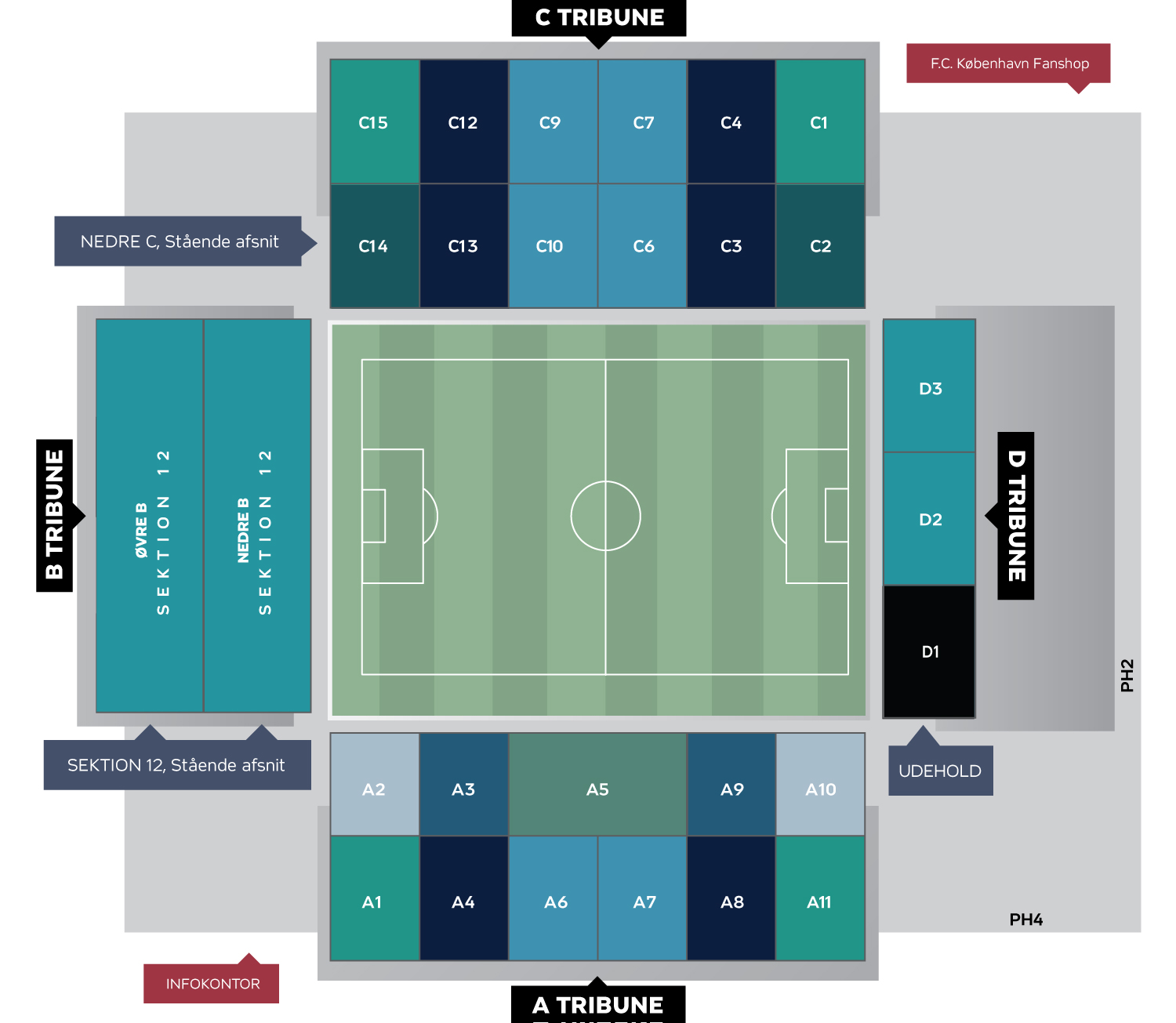 Stadionkort - FCK-PSV