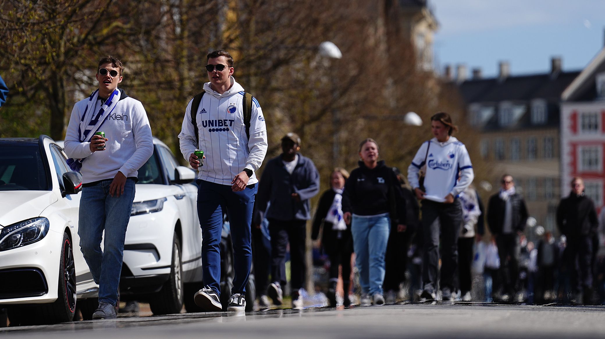 FCK-fans på vej til Parken