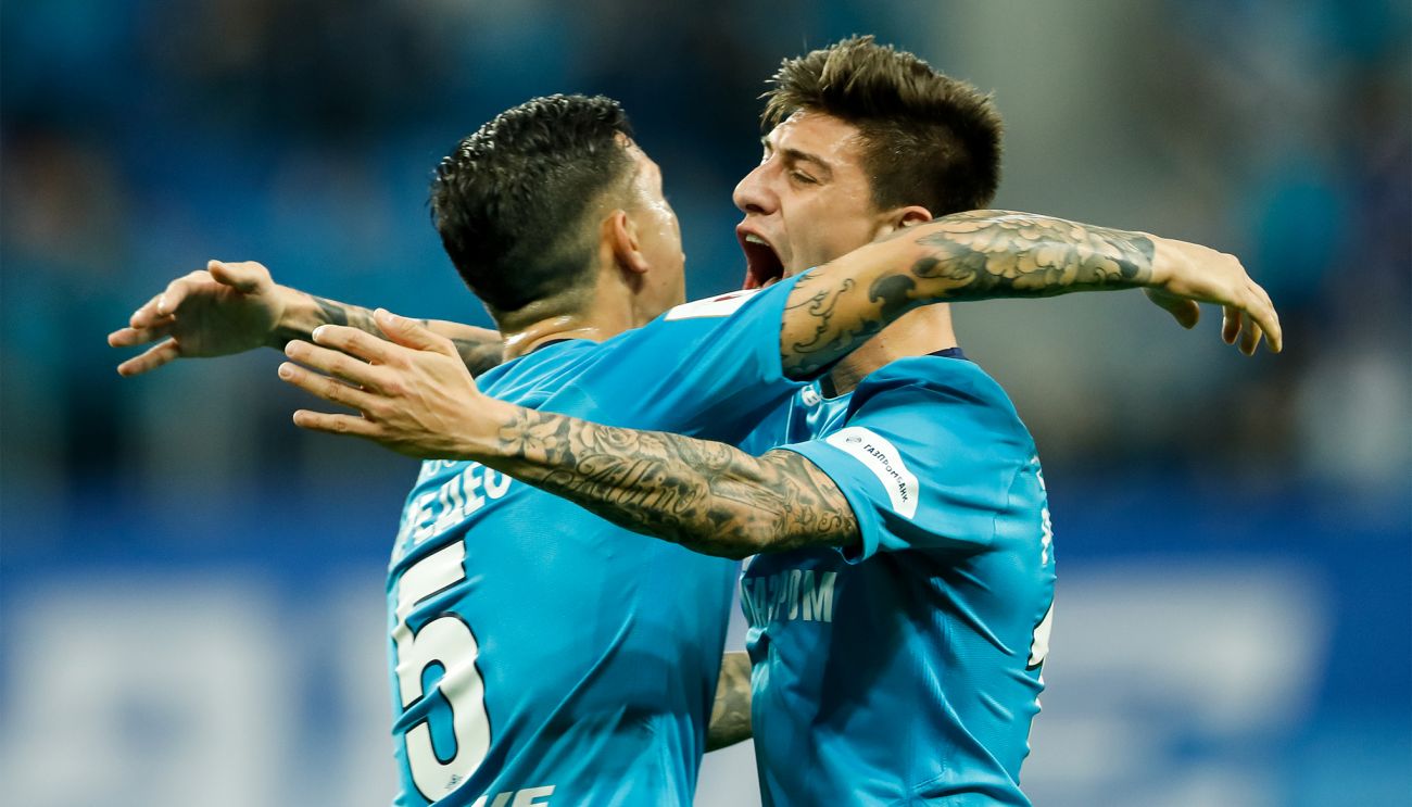 Leandro Paredes og Emiliano Rigoni jubler efter en scoring